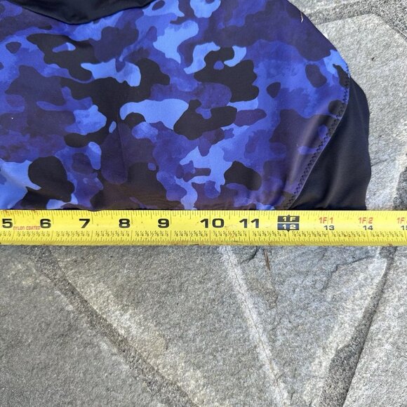 Athleta Freestyle Bikini Top Medium Purple Camo High Neck Swim Strappy Back - Picture 5 of 5